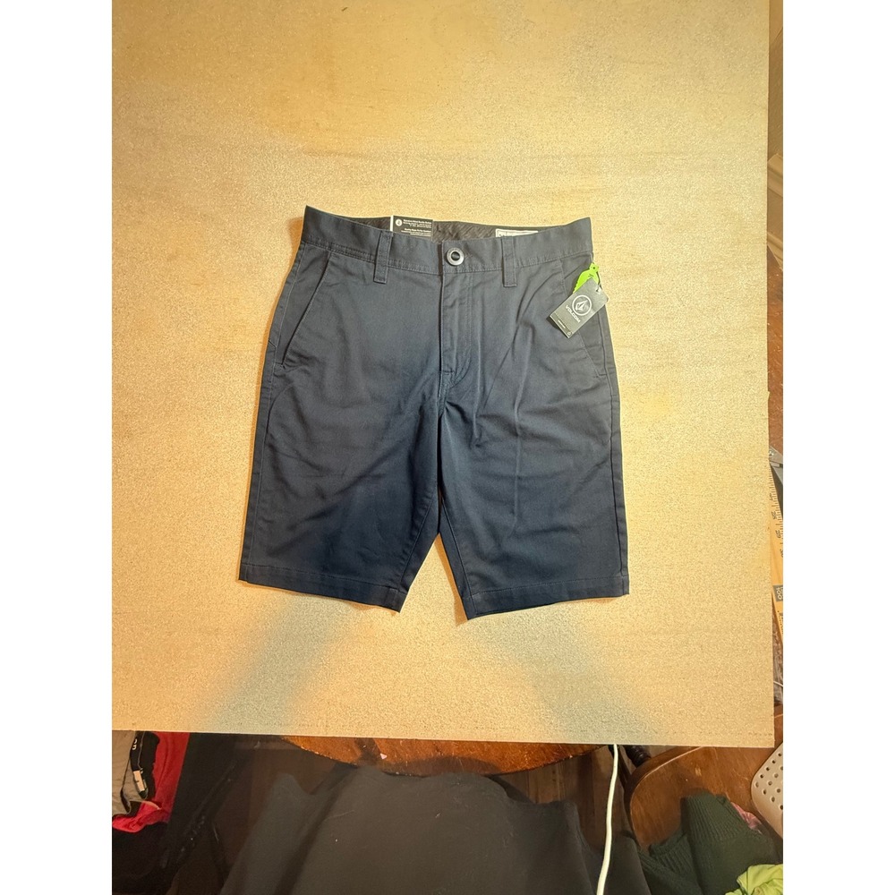 Volcom Frickin Modern Stretch Chino Shorts Navy Blue Mens 28 A0912300-2187